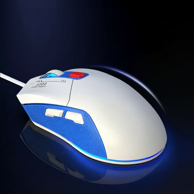 Wireless Gaming Mouse: White & Blue, 6 Adjustable DPI Levels - 14 RGB Lighting Modes, Ergonomic Design with Magnetic Replaceable Rear Cover for PC Gamers - Image 5