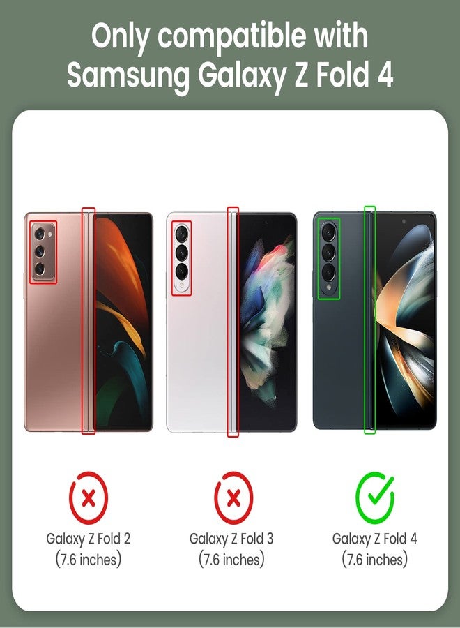 VEGO Schutzhülle für Samsung Z Fold 4, Galaxy Z Fold 4, mit Schiebekamera-Abdeckung und Displayschutzfolie, stoßfeste Schutzhülle für Samsung Galaxy Z Fold 4 5G 2022, Schwarz - Image 2