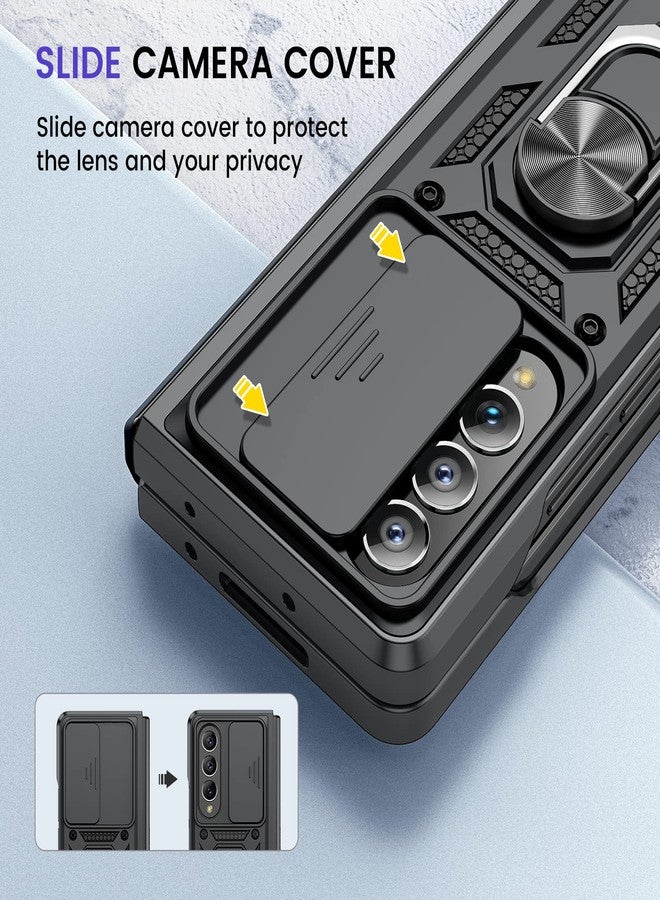 VEGO Schutzhülle für Samsung Z Fold 4, Galaxy Z Fold 4, mit Schiebekamera-Abdeckung und Displayschutzfolie, stoßfeste Schutzhülle für Samsung Galaxy Z Fold 4 5G 2022, Schwarz - Image 4