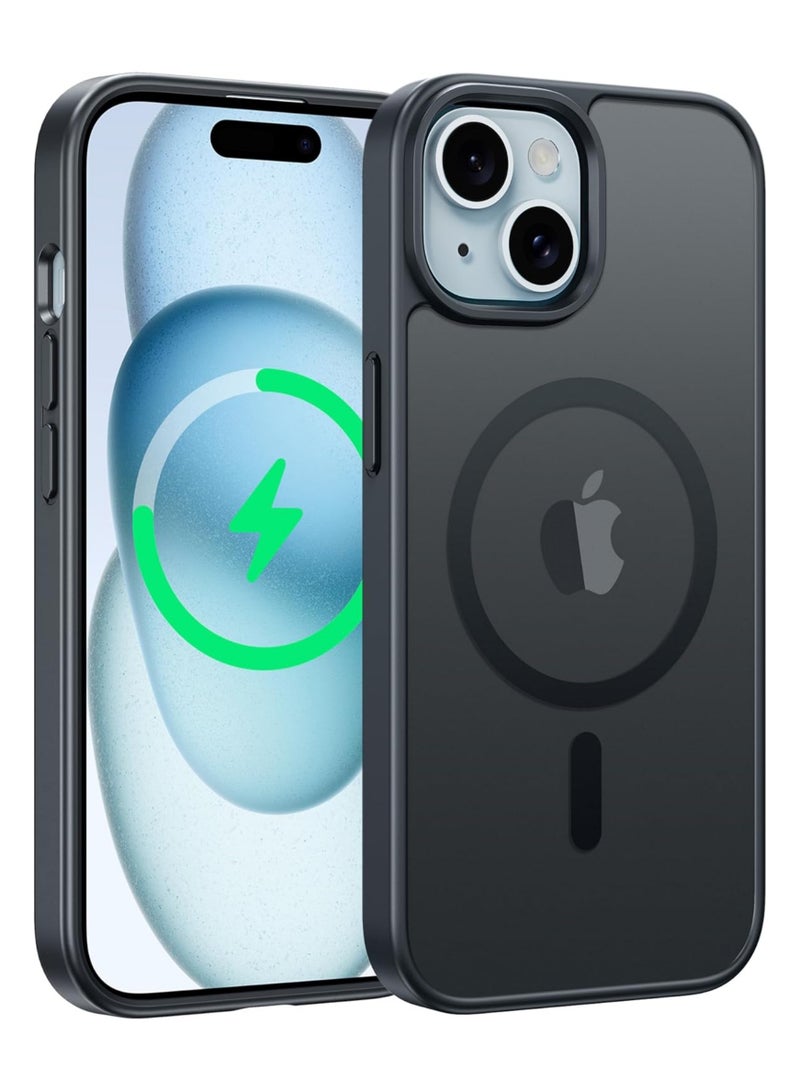 XLogix FrostX for iPhone 15 Case, Frosted Black - Slim Protective Cover with MagSafe Compatibility | Shockproof & Scratch-Resistant Design, FrostX Series - Image 1