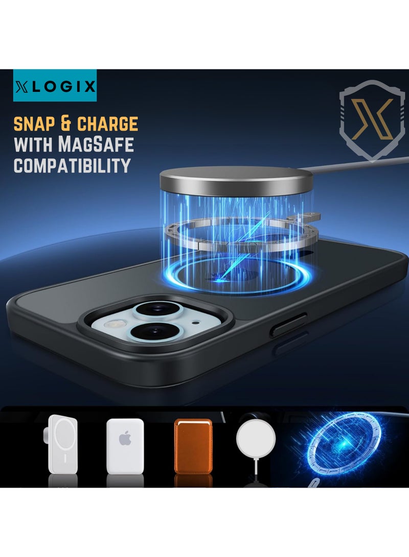XLogix FrostX for iPhone 15 Case, Frosted Black - Slim Protective Cover with MagSafe Compatibility | Shockproof & Scratch-Resistant Design, FrostX Series - Image 3