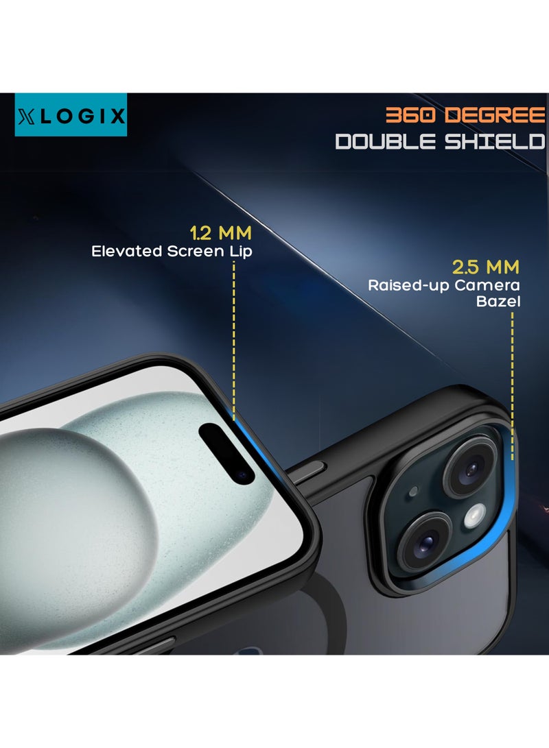 XLogix FrostX for iPhone 15 Case, Frosted Black - Slim Protective Cover with MagSafe Compatibility | Shockproof & Scratch-Resistant Design, FrostX Series - Image 5