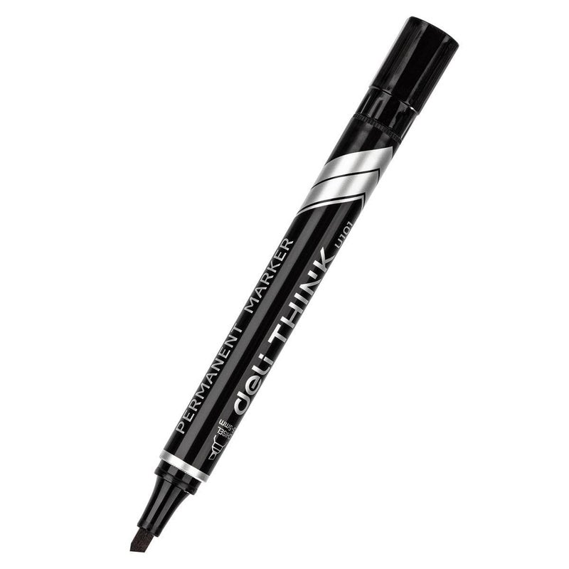 Deli eu10120 deli permanent marker low odor ink eu10120- Black 1pc