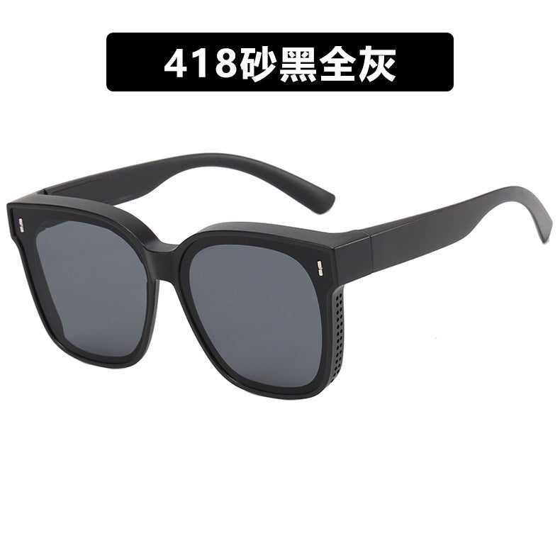 Generic Men Fashionable Anti-uv Myopia Sunglasses Driver Special Car Driving Dark Glasses Women Matching Sunshade Eyewear 418 sand Black all gray 