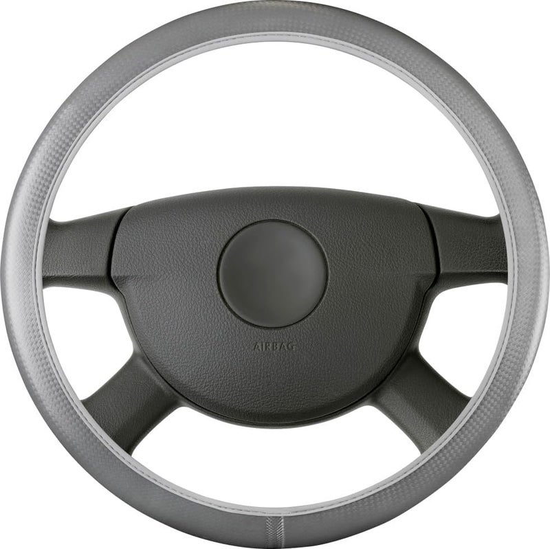 Steering Wheel Cover Soft Grip Carbon Grey Car Steering Wheel Cover Steering Wheel Protector Steering Wheel Accessories with Non-Slip Coating Universal Size
