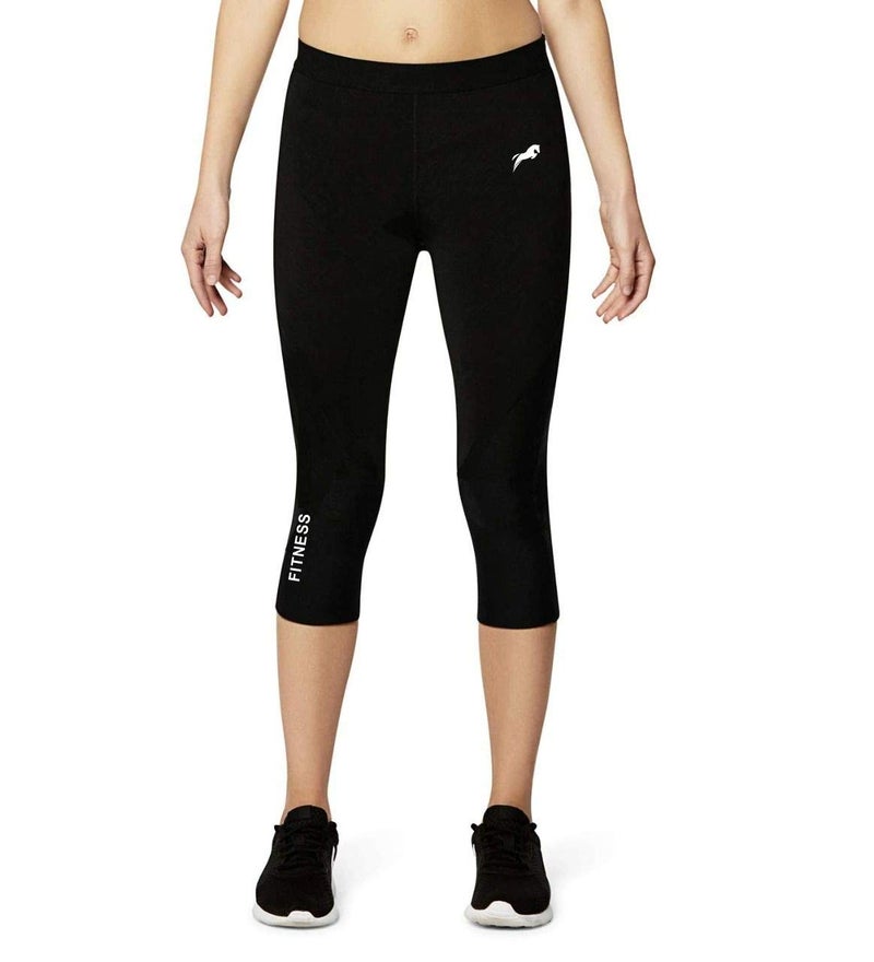 PRO GYM Pants for Women Swim Capris Swim Shorts Swimming Leggings (Small) Black - Image 1