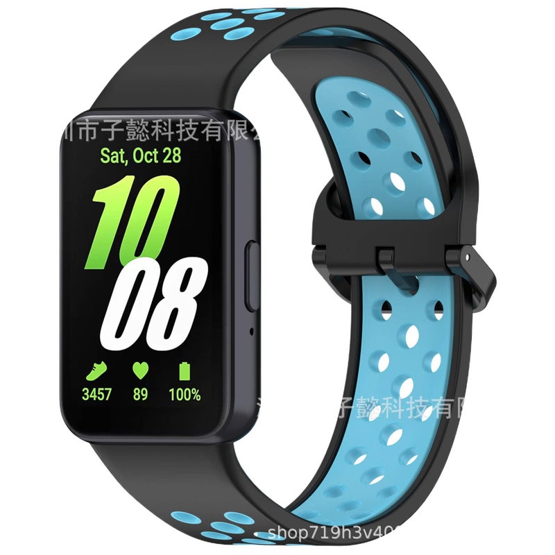 سوار ساعة ذكية باللون أحمر قابل للتعديل رياضي من السيليكون متوافق مع Samsung Galaxy Watch بملاءمة قابلة للتعديل وحزام ناعم للاستبدال اليومي - Image 5
