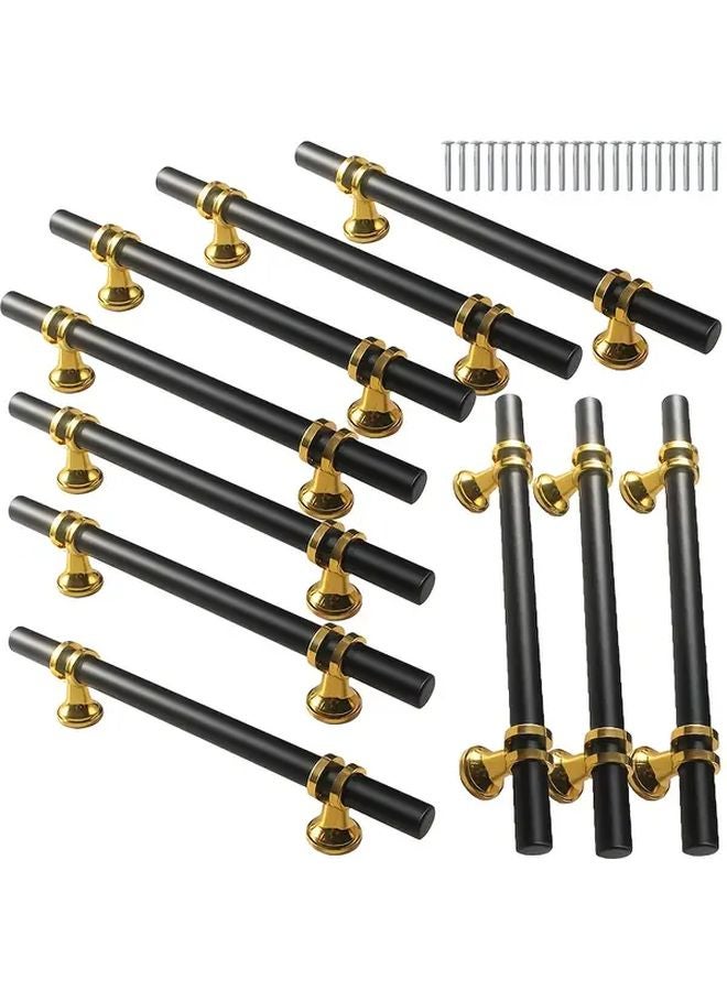 10PCS Black Golden Stainless Steel Pull Handles 160 Holes 20 Screws Modern Cabinet Hardware - Image 1