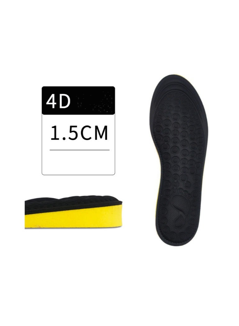 EBMINI New Anti Odor Sweat Absorbing Insole Increased Height Inside 1.5cm 