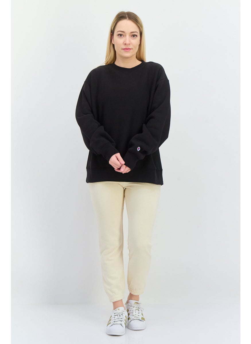 Champion Women Sportswear Fit Long Sleeves Outdoor Sweatshirt, Black  - Image 4