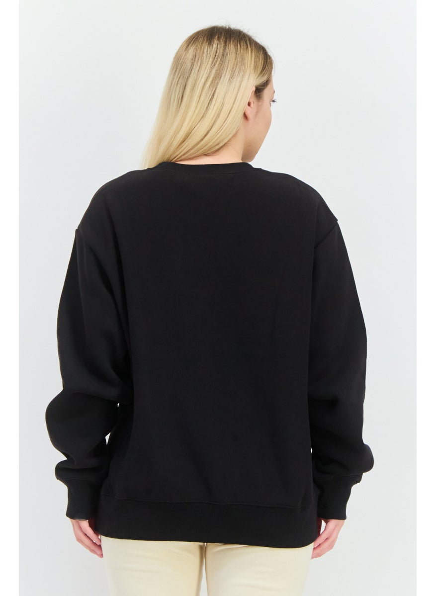 Champion Women Sportswear Fit Long Sleeves Outdoor Sweatshirt, Black  - Image 3