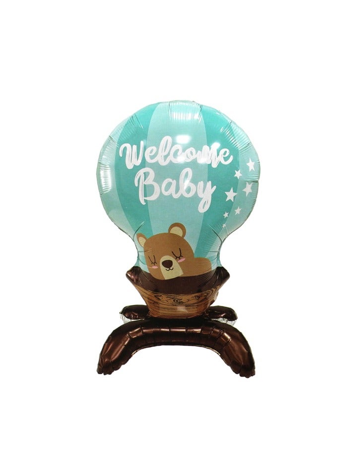 PARTY FUN Foil Balloon Welcome Baby 56x90Cm.Blue Color - Image 1