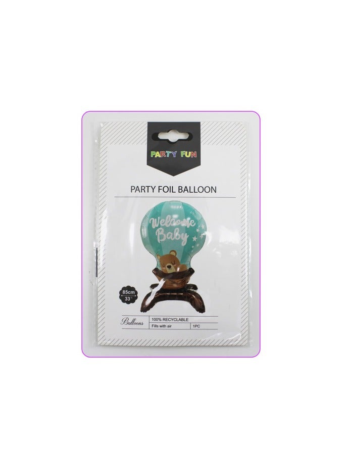 PARTY FUN Foil Balloon Welcome Baby 56x90Cm.Blue Color - Image 2