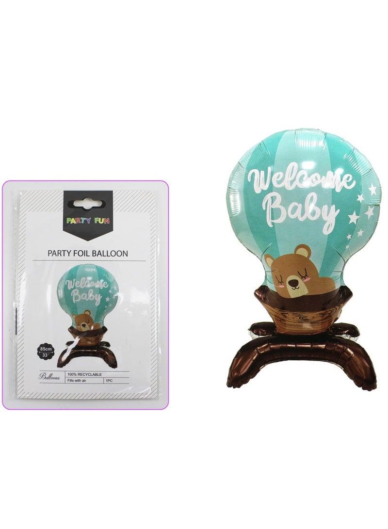 PARTY FUN Foil Balloon Welcome Baby 56x90Cm.Blue Color - Image 3