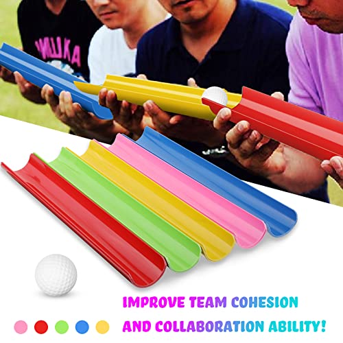 Sratte 1 Sets Team Building Activities Games Teamwork Group Learning Exercise Activities with Half Pipes Golf Balls Storage Bags Teamwork Kit for Adults Teens Field Day Game School Gym Outdoor Sports - Image 5