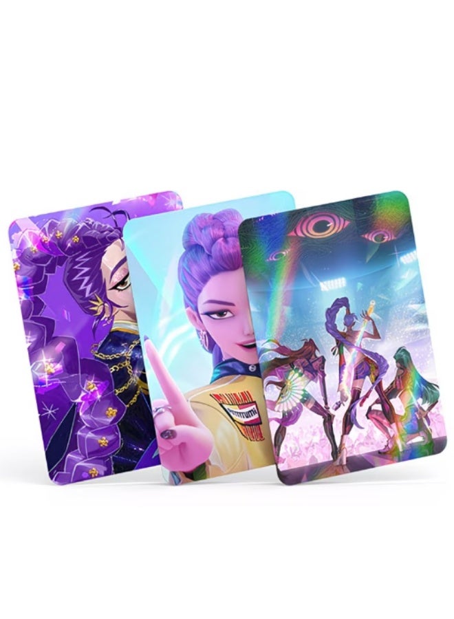 كيبوب ٩٦ قطعة من بطاقات الليزر لفرق الكيبوب - بطاقات لومو مع ملصقات - بطاقات تداول قابلة للتجميع على طراز الأنمي، مناسبة للمعجبين وهواة الجمع، بطاقات فرق كيبوب نابضة بالحياة، شعارات مميزة، وبضائع قابلة للتجميع للحفلات الموسيقية، ولقاءات المعجبين، والعرض، والهدايا، شخصيات ميرا، رومي، وزوي. - Image 2