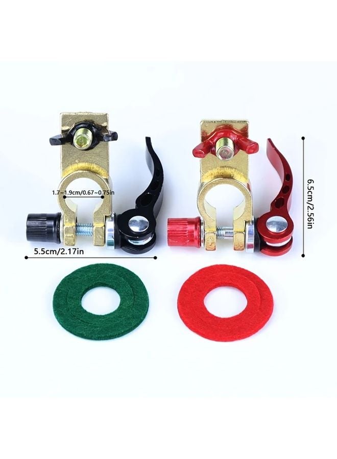 قطعتان من مجموعة أطراف بطارية السيارة النحاسية مع حلقة مقاومة للتآكل 12 فولت 24 فولت شحن سريع - Image 3