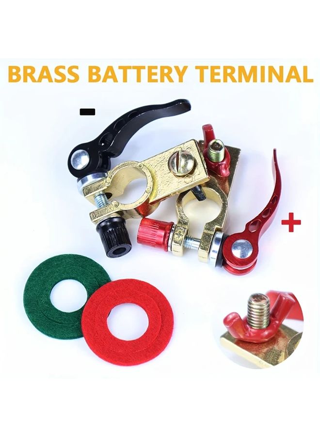 قطعتان من مجموعة أطراف بطارية السيارة النحاسية مع حلقة مقاومة للتآكل 12 فولت 24 فولت شحن سريع - Image 2