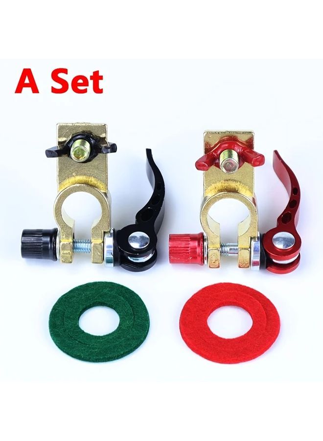 قطعتان من مجموعة أطراف بطارية السيارة النحاسية مع حلقة مقاومة للتآكل 12 فولت 24 فولت شحن سريع - Image 1