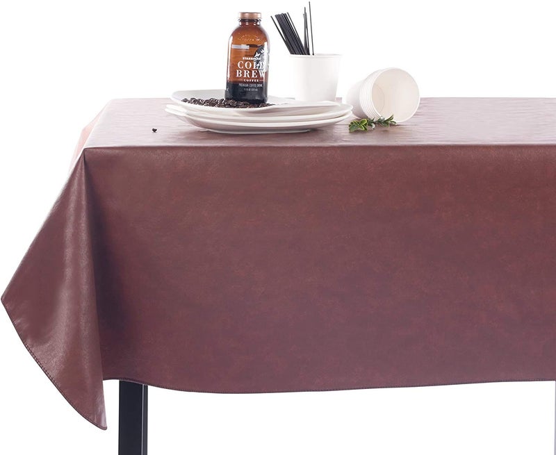 yourtablecloth مستطيل الفينيل الثقيل أو المائدة مربعة - مقياس 6 - مُعيد مدعوم من الفانيلا - مائدة ممسحة بألوان زاهية وأحجام كثيرة 52 × 52 أسود - Image 4