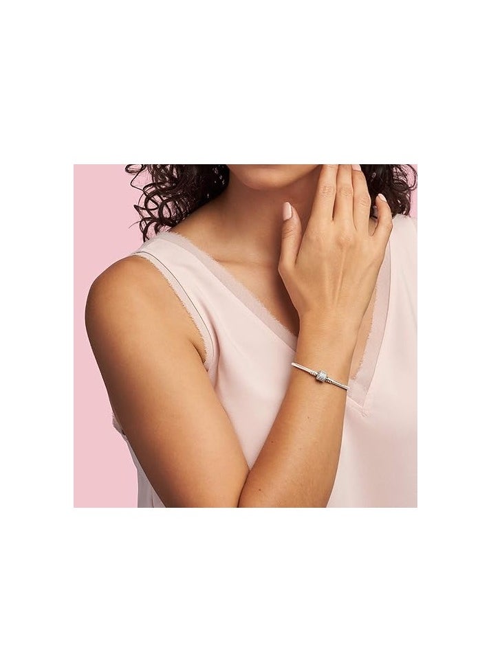 PANDORA - Silver Cubic Zirconia Sterling Silver Charm Bracelet - Image 1