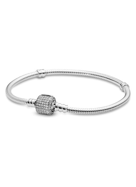 Silver Cubic Zirconia Sterling Silver Charm Bracelet