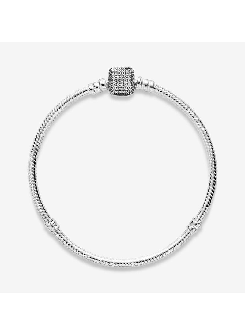 PANDORA - Silver Cubic Zirconia Sterling Silver Charm Bracelet - Image 1
