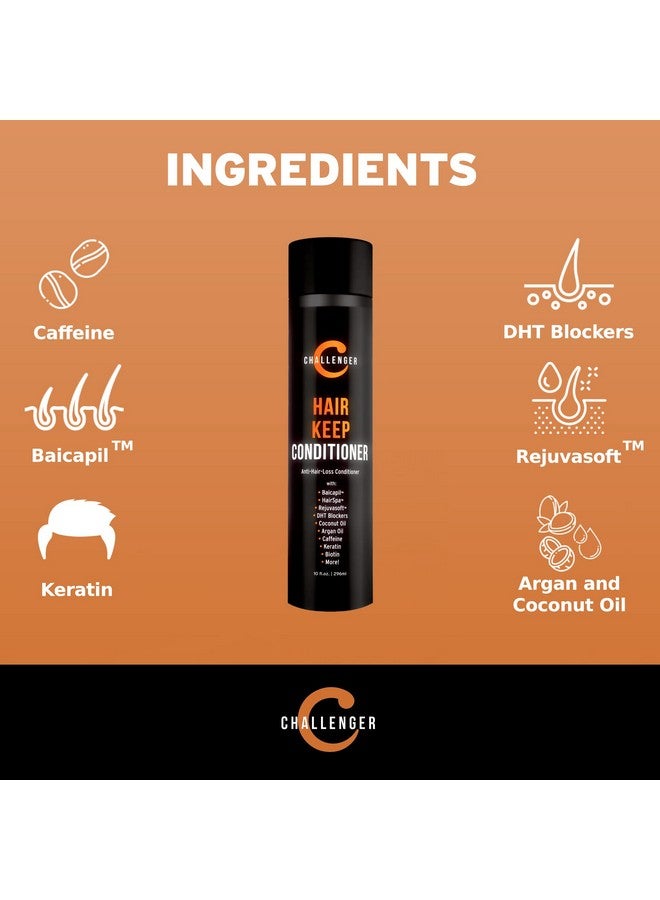Challenger Men'S Hair Keep Conditioner 10 Ounce ; Dht Blocking Hair Growth Conditioner ; W/Baicapil Rejuvasoft Hairspa ; Caffeine Biotin Argan & Coconut Oils & More (2 Mo. Supply) - Image 4