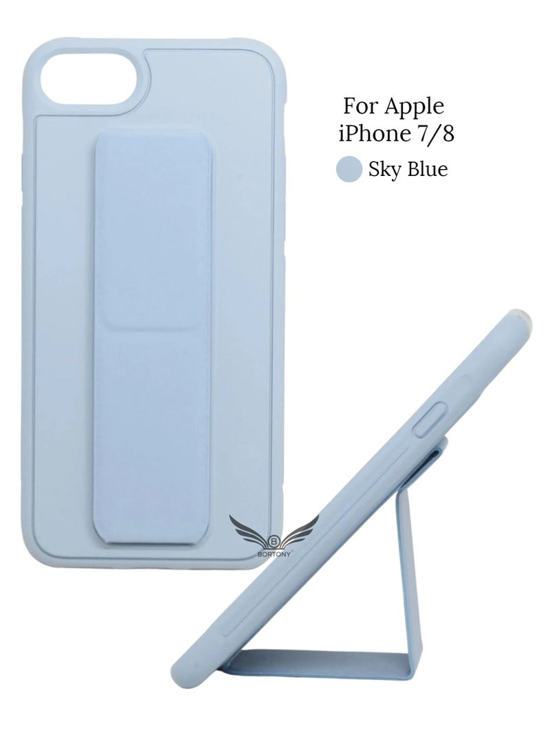BORTONY iPhone 7/8 Case, Fully Covered With Finger Grip Stand Holder Anti Slip Shockproof Protective Back Cover For Apple iPhone 7/8 - Image 1