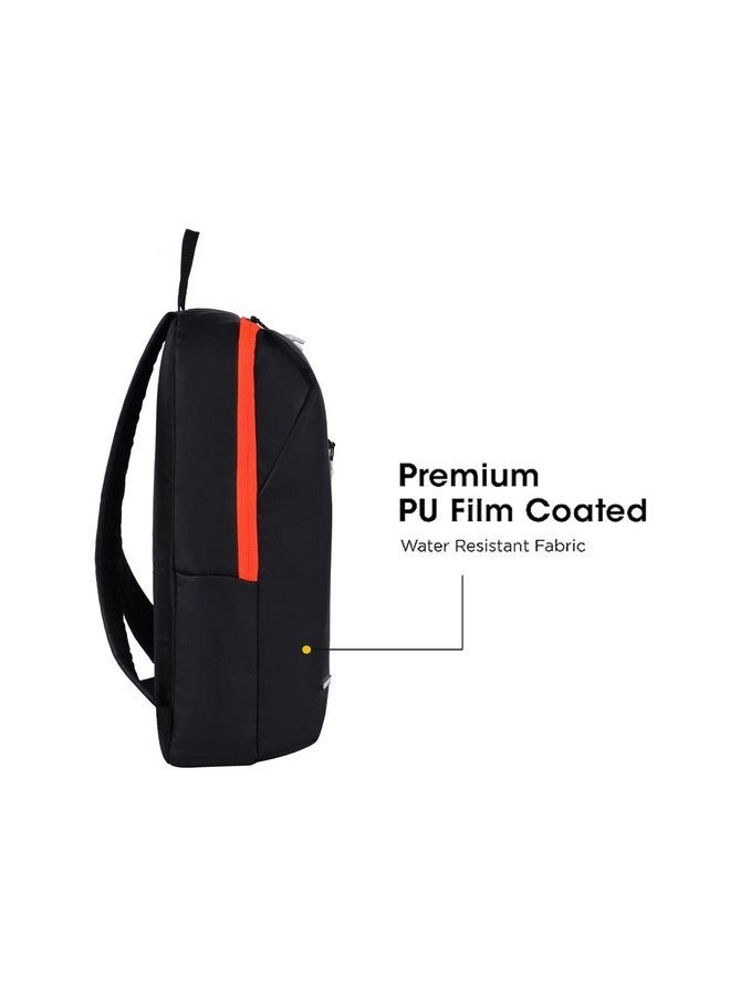 Gear Lite 15L Water Resistant Casual Standard 3 Compartment Backpack/School Bag For Men/Women (Black/Neon Orange) - Image 3