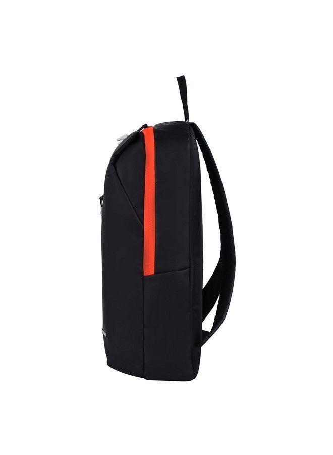 Gear Lite 15L Water Resistant Casual Standard 3 Compartment Backpack/School Bag For Men/Women (Black/Neon Orange) - Image 4