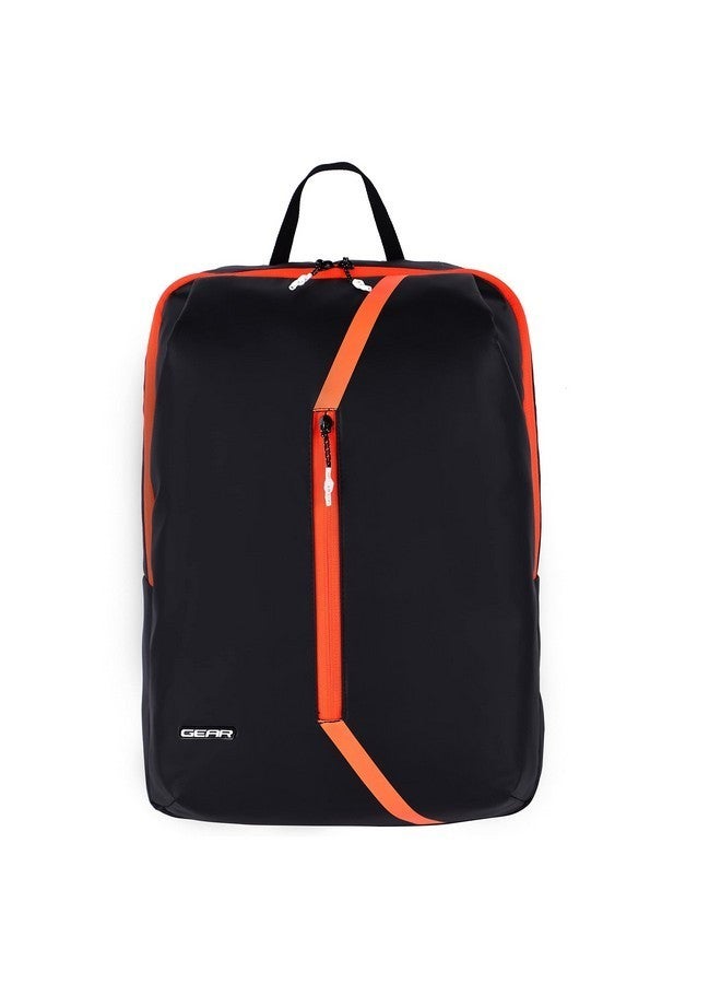 Gear Lite 15L Water Resistant Casual Standard 3 Compartment Backpack/School Bag For Men/Women (Black/Neon Orange) - Image 1