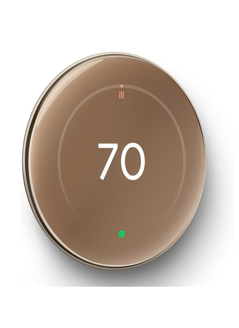 جوجل - منظم الحرارة التعليمي من Google Nest (الجيل الرابع) مع مستشعر درجة الحرارة Nest (الجيل الثاني) - ذهبي مصقول - Image 1