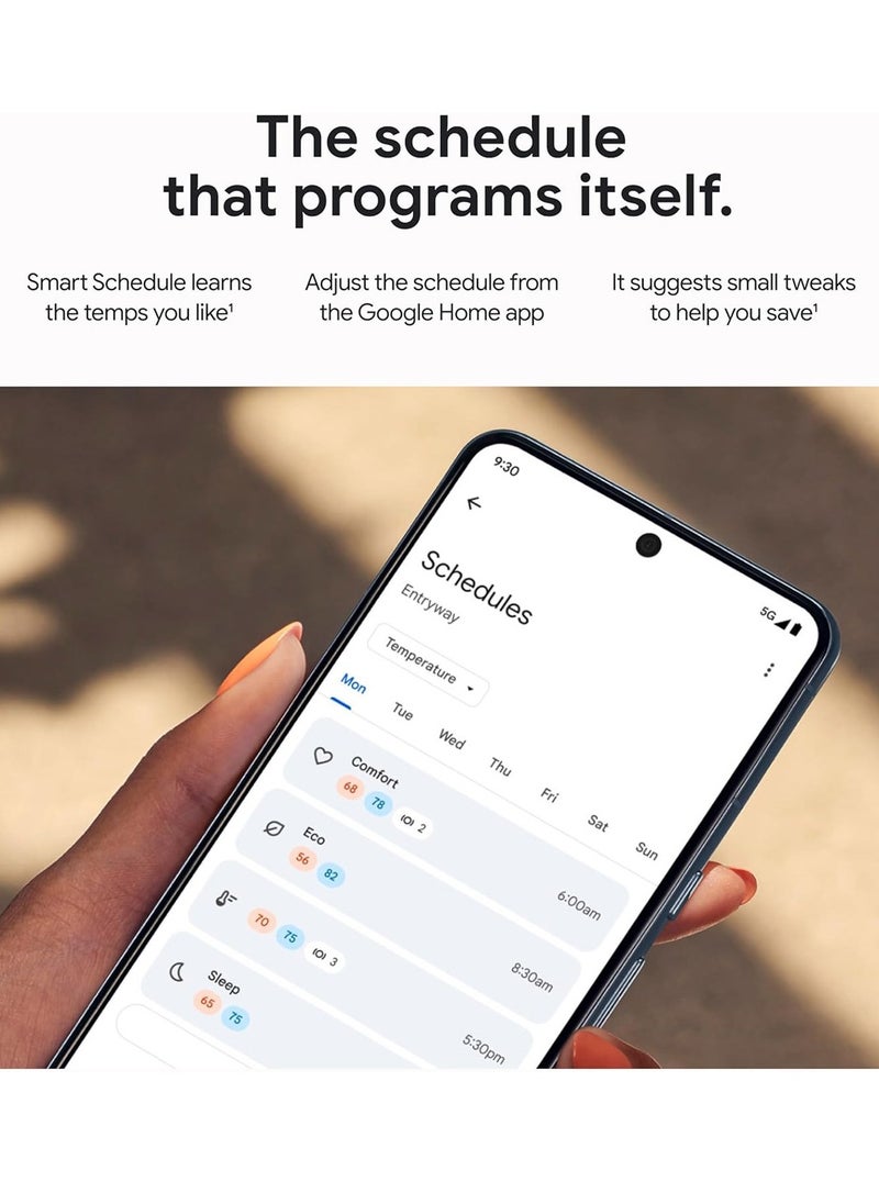 جوجل - منظم الحرارة التعليمي من Google Nest (الجيل الرابع) مع مستشعر درجة الحرارة Nest (الجيل الثاني) - ذهبي مصقول - Image 1