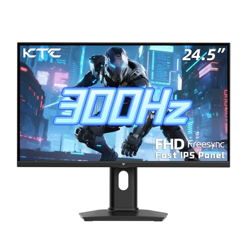 KTC 24.5 Inch 300Hz Gaming Monitor - FHD 1080P Fast IPS PC Monitor Gaming 1ms, Adaptive Sync, HDR, 240Hz Monitors Gamer with Display Port1.4x1 HDMI 2.0x2, 119% sRGB, VESA Mount, DP Cable, H25Y7 - Image 1