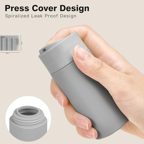 Suteng Travel Bottles for Toiletries, 5 Pack Travel Size Containers, TSA Approved Leak Proof - Silicone Toiletry Containers with Clear Bag for Shampoo, Conditioner & Lotion, Travel Essentials (Grey) - Image 2