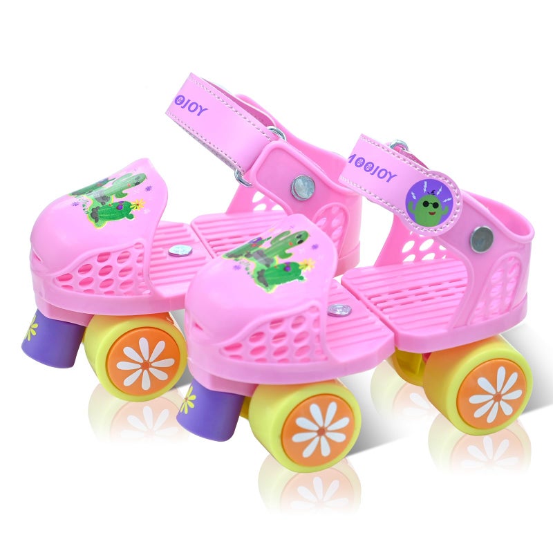 SMOOJOY Toddler Roller Skates for Kids Boys Girls Ages 25 Adjustable Quad Skates Outdoor Indoor for Beginner Durable Childrens 4 Wheels Rollerskates - Image 2