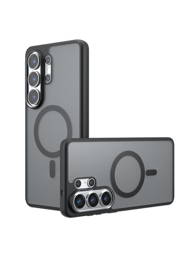 Case Cover Shockproof Hard PC Back Soft TPU Frame Matte Black Magnetic Wireless Charging Slim Protective Cover Compatible with  Samsung Galaxy S26 Ultra ( Black) - Image 1