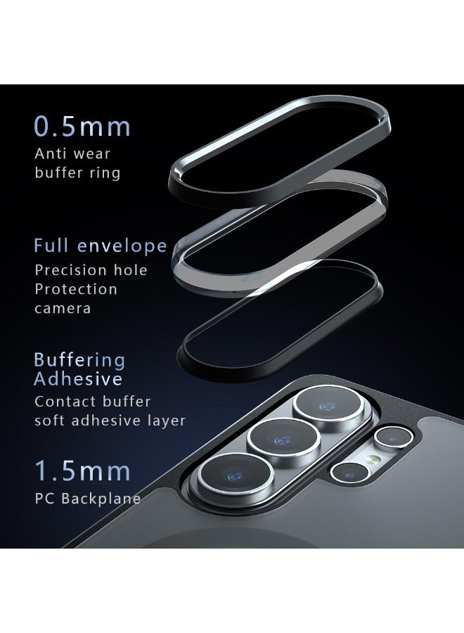 Case Cover Shockproof Hard PC Back Soft TPU Frame Matte Black Magnetic Wireless Charging Slim Protective Cover Compatible with  Samsung Galaxy S26 Ultra ( Black) - Image 3