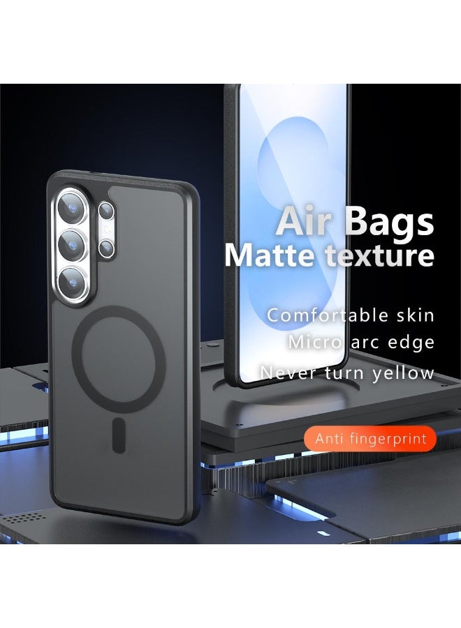 Case Cover Shockproof Hard PC Back Soft TPU Frame Matte Black Magnetic Wireless Charging Slim Protective Cover Compatible with  Samsung Galaxy S26 Ultra ( Black) - Image 2