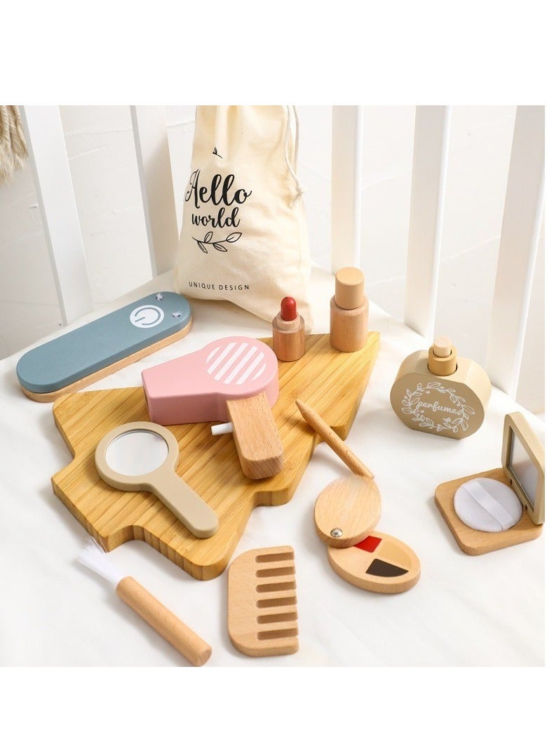 Kids' Dress - up and Role - play Toy Set, Fun Simulated Makeup and Haircut Wooden Toys, Ideal Birthday Gift for Girls, Pretend Play Set - Image 3