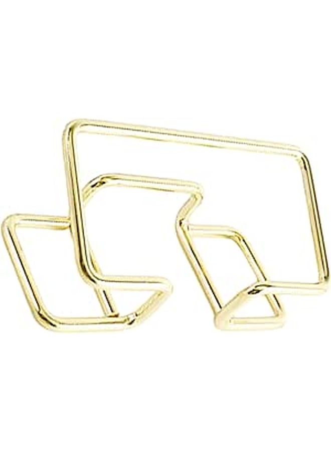 Luxshiny Metal Business Card Holder Stand Desktop Card Display Rack In Gold For Office Desk With Hollow Design Organizer - Image 1