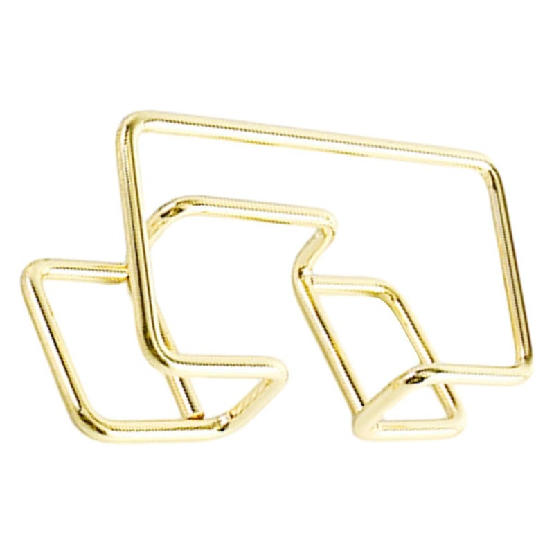 Luxshiny Metal Business Card Holder Stand Desktop Card Display Rack In Gold For Office Desk With Hollow Design Organizer - Image 2