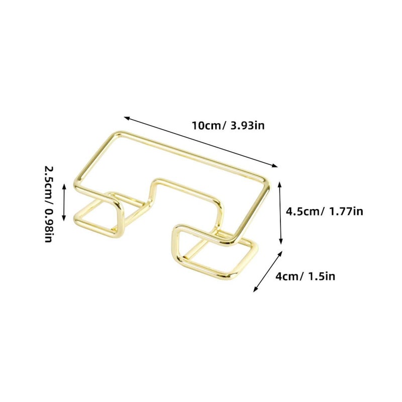 Luxshiny Metal Business Card Holder Stand Desktop Card Display Rack In Gold For Office Desk With Hollow Design Organizer - Image 3