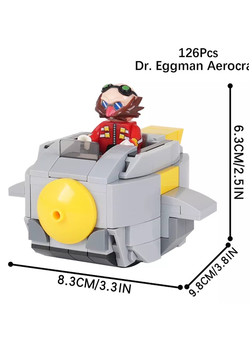 null - Children's Self-assembly Small Particle Toy Building Blocks Egghead Dr. Aircraft + Minifigure Model Handmade Creative Puzzle Toys - Image 1