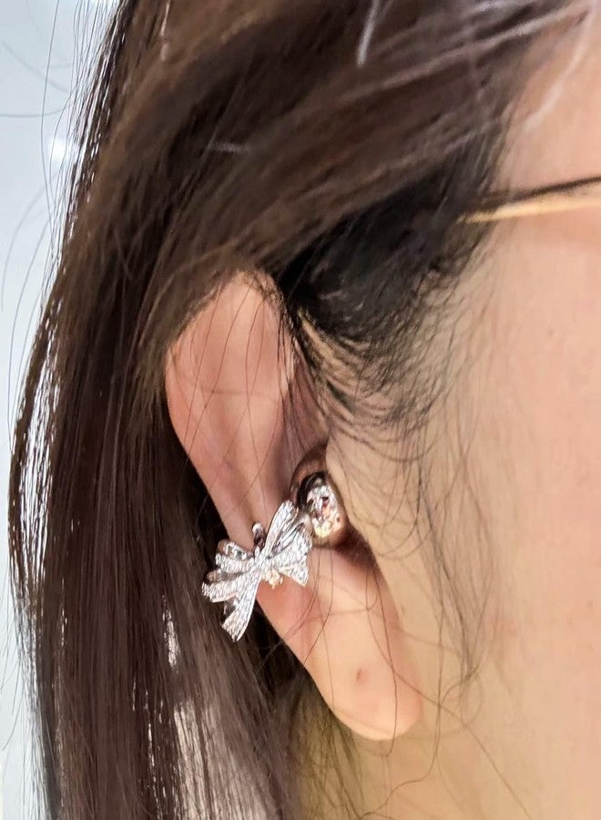 Chooseyo Bow Rhinestone for Clip on Earbuds Open Ear Accessories, Elegant Zirconia Decorative Earphone Accessories, Removable Exquisite DIY Decoration - Image 2
