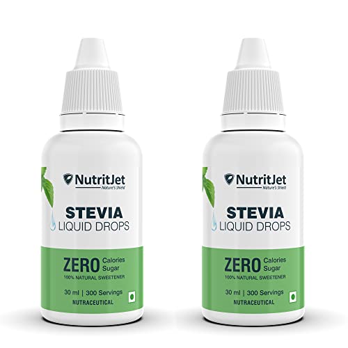 NutritJet Natural Stevia Liquid Drops - 30ml | Zero Calorie Sugar-Free Sweetener Pack of 2 - Image 1