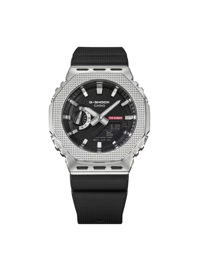 G-SHOCK G-STEEL Analog‑Digital Watch GM‑2100M‑1A, 49.3 mm Black Dial with Textured Metal Bezel, Bio‑Based Resin Band, 200 m WR - Image 5