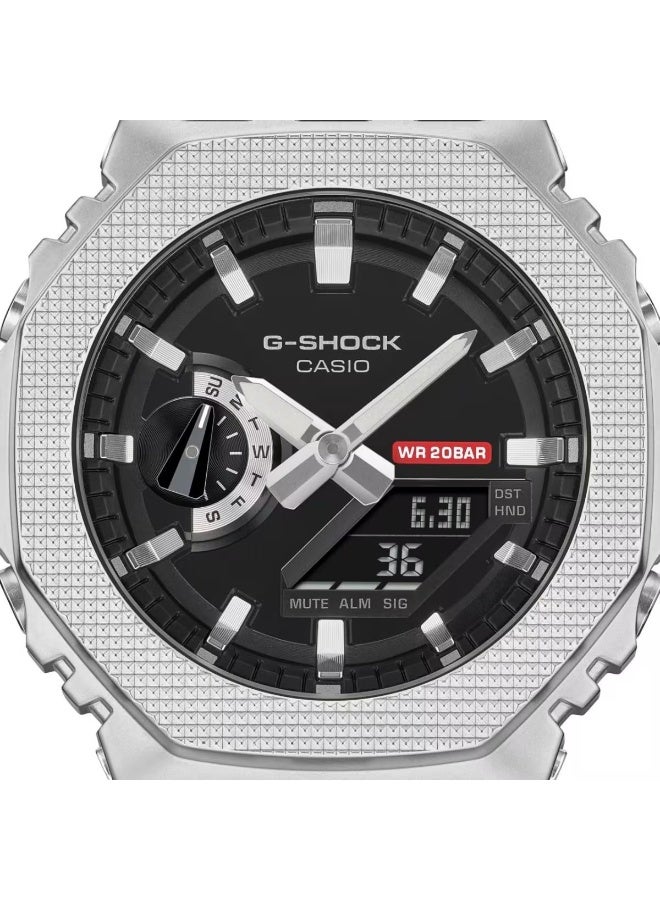 G-SHOCK G-STEEL Analog‑Digital Watch GM‑2100M‑1A, 49.3 mm Black Dial with Textured Metal Bezel, Bio‑Based Resin Band, 200 m WR - Image 3