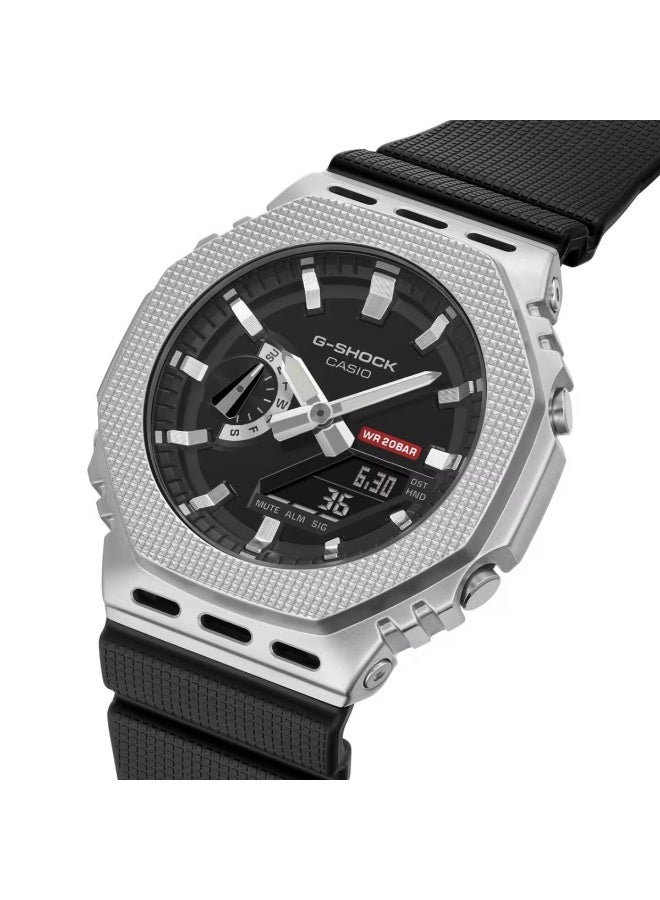 G-SHOCK G-STEEL Analog‑Digital Watch GM‑2100M‑1A, 49.3 mm Black Dial with Textured Metal Bezel, Bio‑Based Resin Band, 200 m WR - Image 1